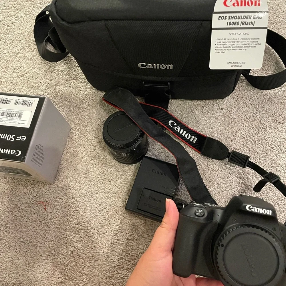 Canon Black Camera Bag with Accessories